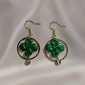 Boucles d'oreilles Croix Basque - Vert Nacré
