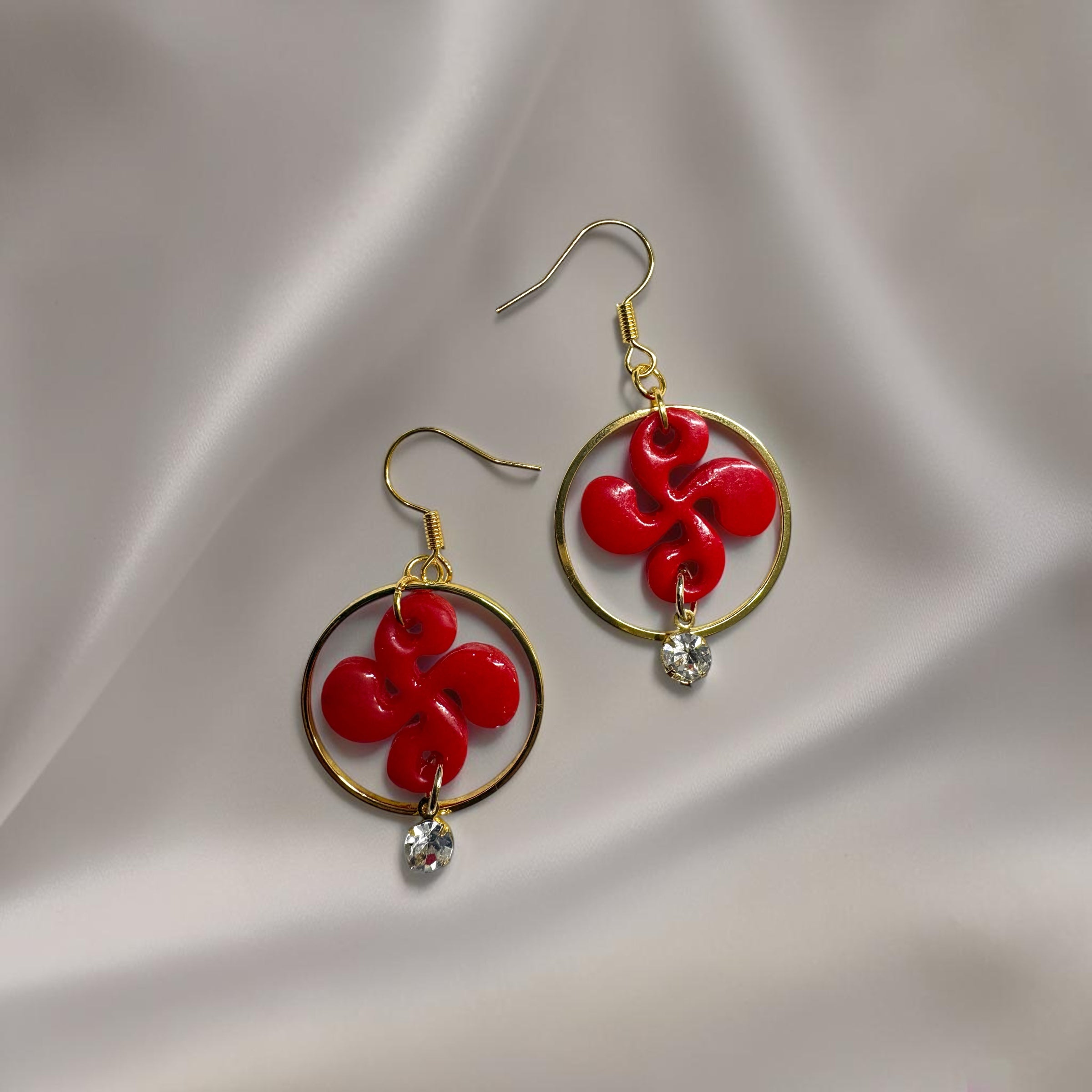 Boucles d'oreilles Croix Basque - Rouge