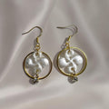 Boucles d'oreilles Croix Basque - Blanc Nacré